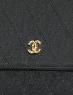 Evening bag black silk CHANEL