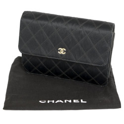 Sac du soir CHANEL soie noire