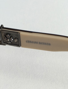 Lunettes de soleil CHROME HEARTS en plexi marron et beige