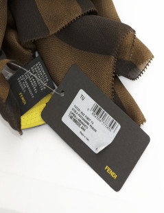 FENDI handbag in canvas with brown striped and its matching scarf