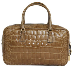 PRADA blond alligator mini plume handbag