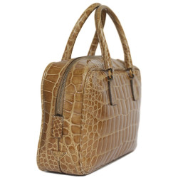 PRADA blond alligator mini plume handbag