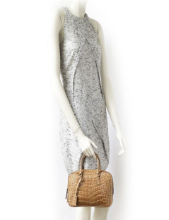 Mini sac plume PRADA en croco blond