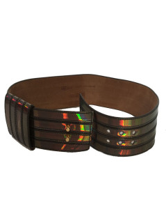 Ceinture Alexander MCQUEEN en cuir argenté avec reflet métallisé