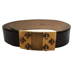 Ceinture Alexander MCQUEEN en cuir façon écaille de tortue