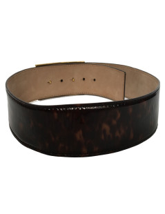 Belt Alexander MCQUEEN leather way tortoiseshell