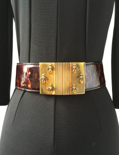 Belt Alexander MCQUEEN leather way tortoiseshell