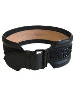 Ceinture Alexander MCQUEEN en cuir noir clouté 