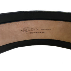 Ceinture Alexander MCQUEEN en cuir noir clouté 