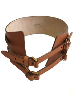 Ceinture Alexander MCQUEEN large en cuir marron