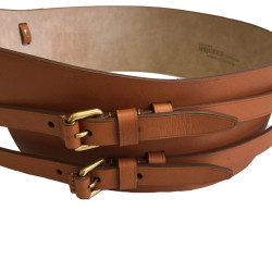 Ceinture Alexander MCQUEEN large en cuir marron