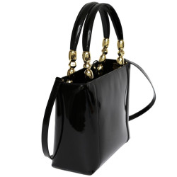 Sac 'Lady Dior' DIOR cuir verni noir 