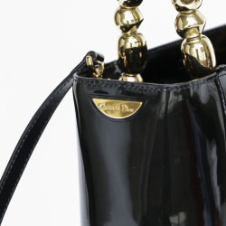 Sac 'Lady Dior' DIOR cuir verni noir 