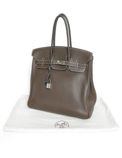 Birkin 35 HERMES cuir togo chocolat