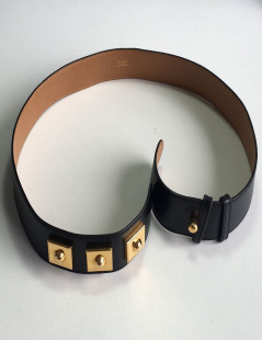 Belt HERMES "Piano" black box leather