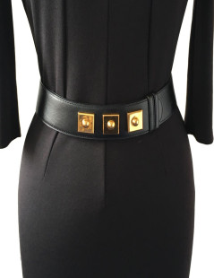 Ceinture HERMES "Piano" en cuir box noir 