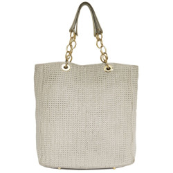 CHRISTIAN DIOR tote bag in beige leather