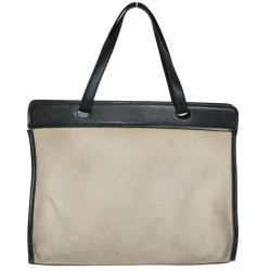 Sac HERMES toile et cuir Vintage