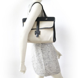 Sac HERMES toile et cuir Vintage