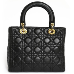 Sac 'Lady Dior' CHRISTIAN DIOR cuir noir