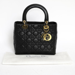 Sac 'Lady Dior' CHRISTIAN DIOR cuir noir