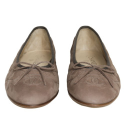 Ballerines CHANEL T 40 matelassées daim