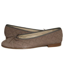 Ballerines CHANEL T 40 matelassées daim