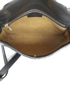 DELVAUX clutch bag in black grained leather