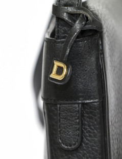 DELVAUX clutch bag in black grained leather