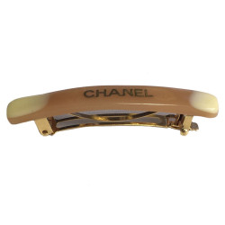 Barrette à cheveux CHANEL en plastique marron