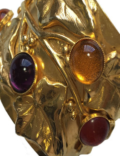 Philippe FERRANDIS cufflinks in gold metal and resin multicolor