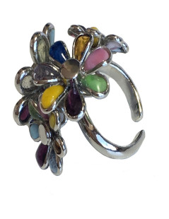 Bague Fleurettes MARGUERITE de VALOIS en pâte de verre multicolore T50