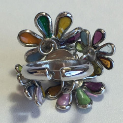 Bague Fleurettes MARGUERITE de VALOIS en pâte de verre multicolore T50