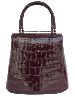 Sac ASPREY crocodile bordeaux