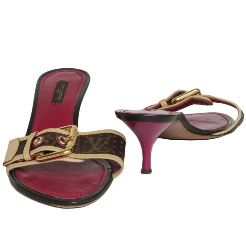 Sandales femme en cuir marron Louis Vuitton chaussures à talons