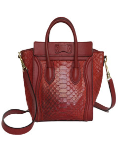 CELINE 'Nano' bag in red leather and python