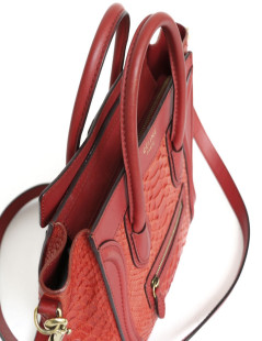 CELINE 'Nano' bag in red leather and python