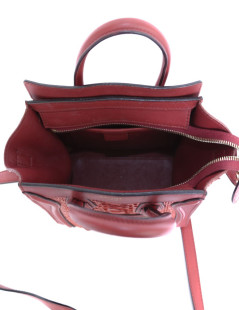 Sac 'Nano' CELINE en cuir et python rouge