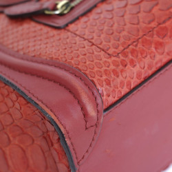 Sac CELINE en cuir et python rouge