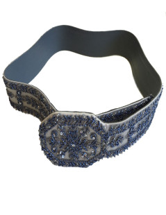 Ceinture VALENTINO en tissu gris brodé de perles