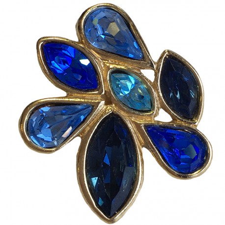 Pin’s YVES SAINT LAURENT strass bleu