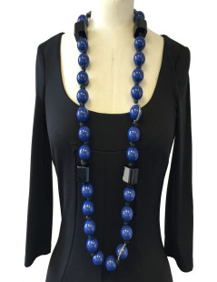 LANVIN blue beaded necklace