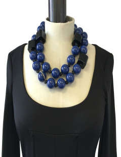 LANVIN blue beaded necklace