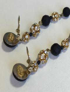 Clips of ears Jean-Louis SCHERRER black and gold earrings