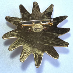 Broche CHRISTIAN LACROIX soleil en métal doré