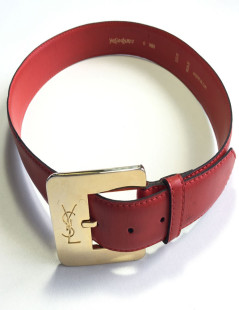 Ceinture YVES SAINT LAURENT cuir rouge