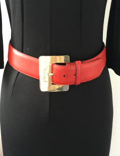 Ceinture YVES SAINT LAURENT cuir rouge