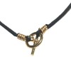 Collier HERMES lien noir et bijouterie or