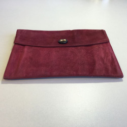 Pochette HERMES veau velours bordeaux