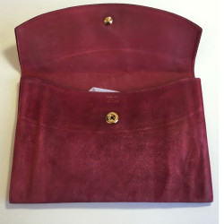 Pochette HERMES veau velours bordeaux